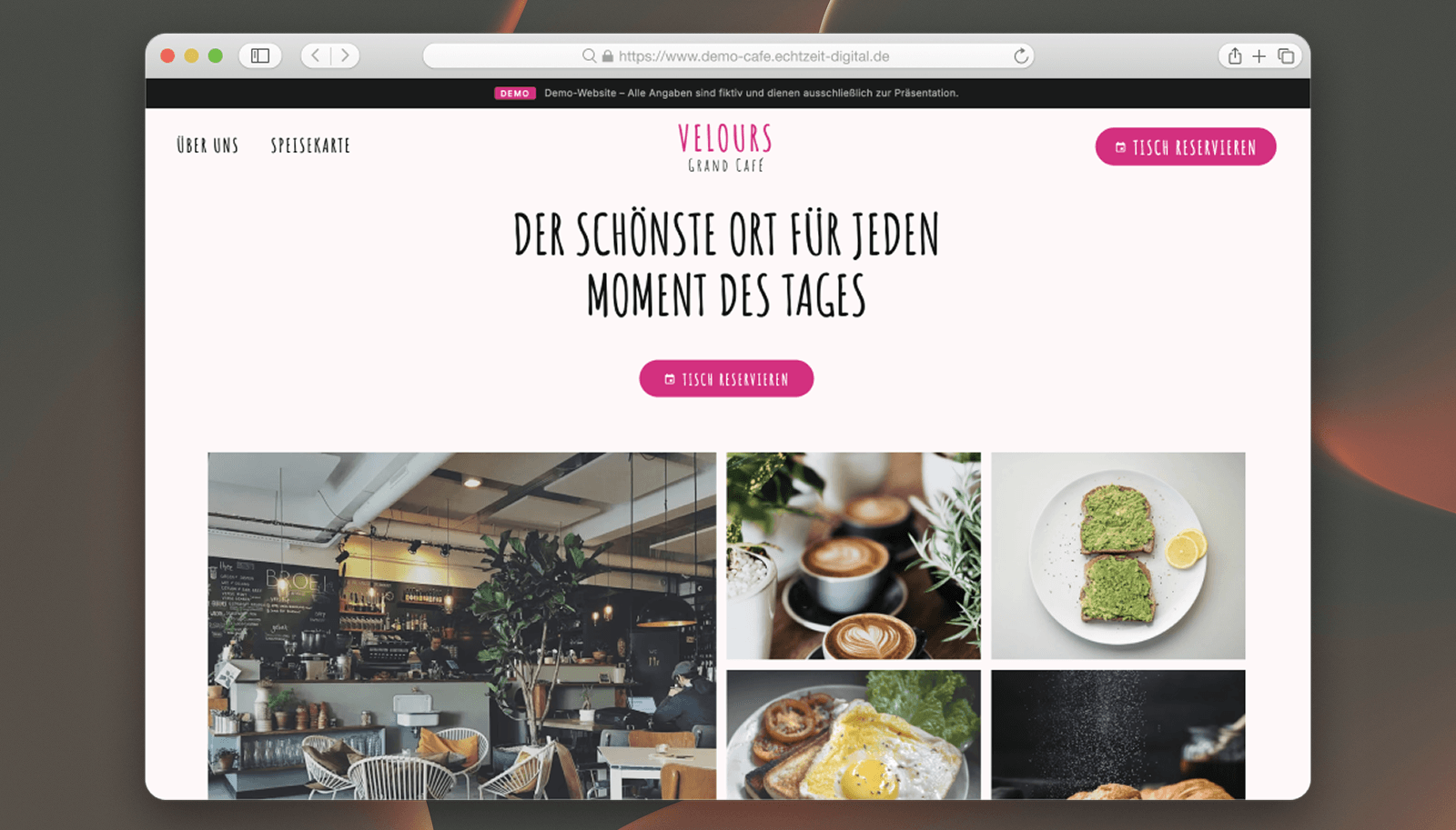 Vorschau der Webseite von Velours Grand Café
